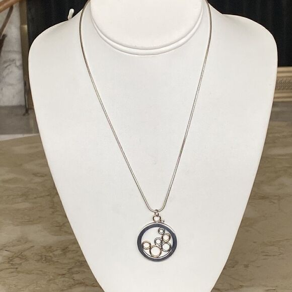 14K & Sterling Silver Pendant Necklace - Picture 5 of 7